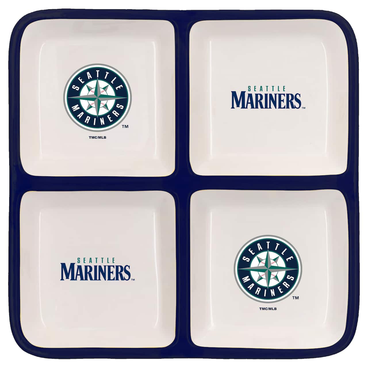 The Memory Company MLB 4 Section Square Ceramic Tray